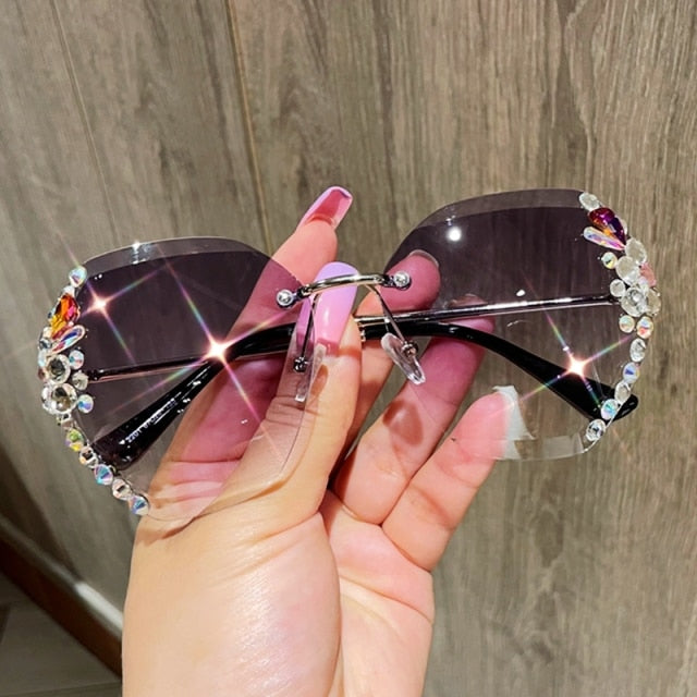 Cat Eye Sunglasses for Women Luxury Rhinestone Vintage Sun Glasses Bling  Diamond Fashion Eyeglasses Pink Shades Gafas De Sol