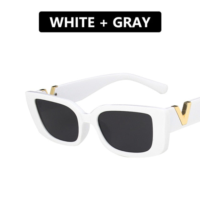Retro Cat eyt Frame Sunglasses Women 2022 Luxury V Sun Glasses Men